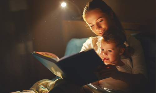 Mom and daughter getting ready for bed